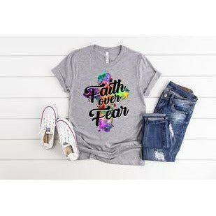 Faith Over Fear Colorful Tee