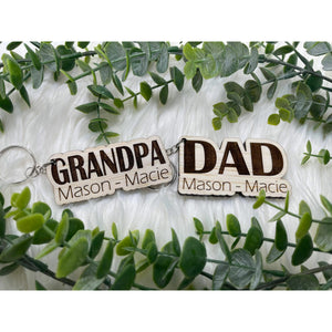 Custom Dad Wooden Keychains