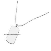 Personalized Double-sided Dog-tag style Sublimation Necklace with 26in ball chain