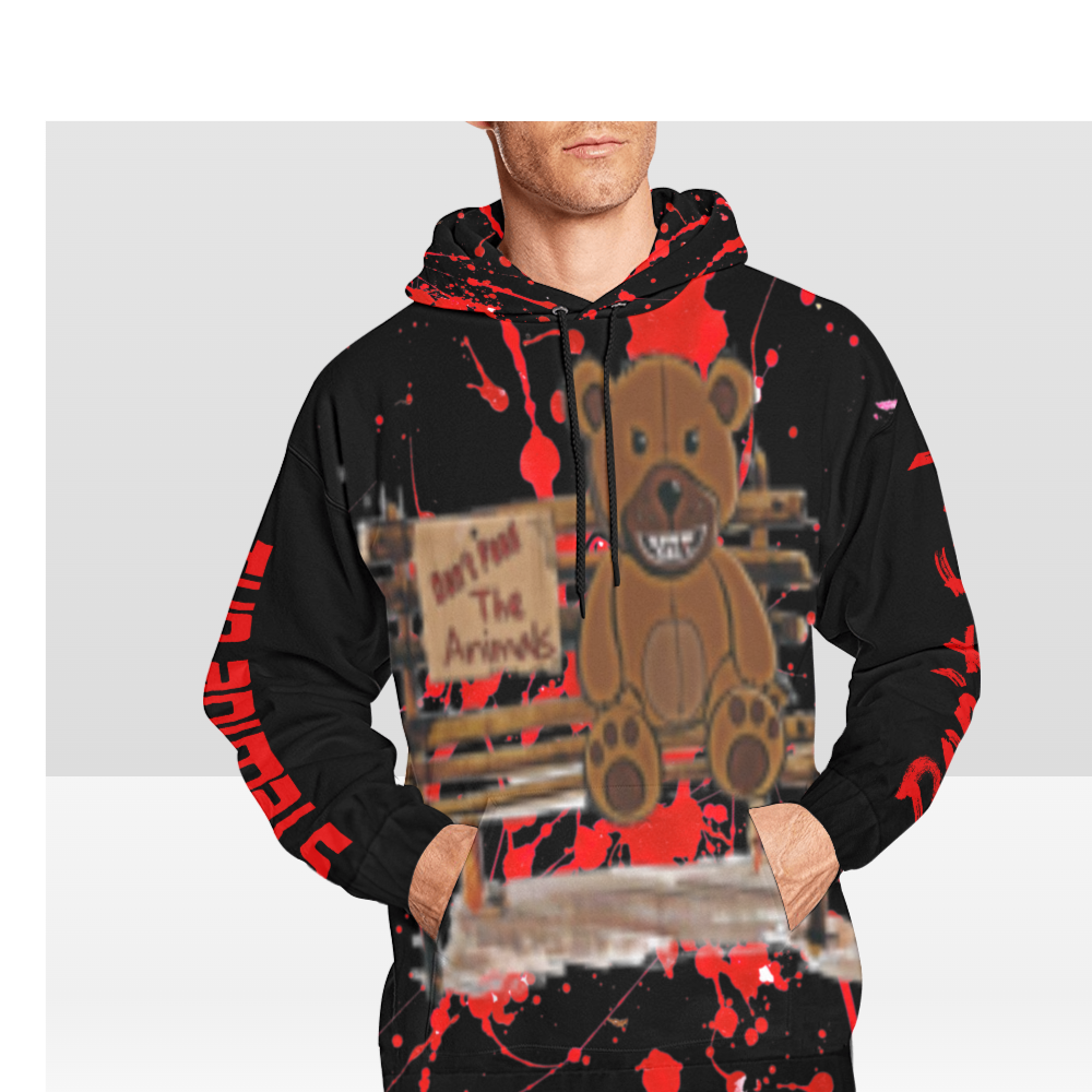 Don't Feed The Animals Red Splash 3D Hoodie