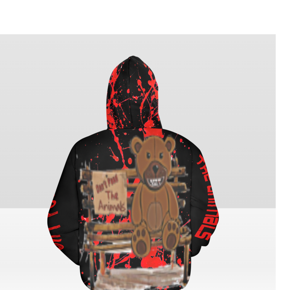 Don't Feed The Animals Red Splash 3D Hoodie